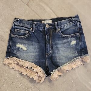 Free People Lace Trim Shorts